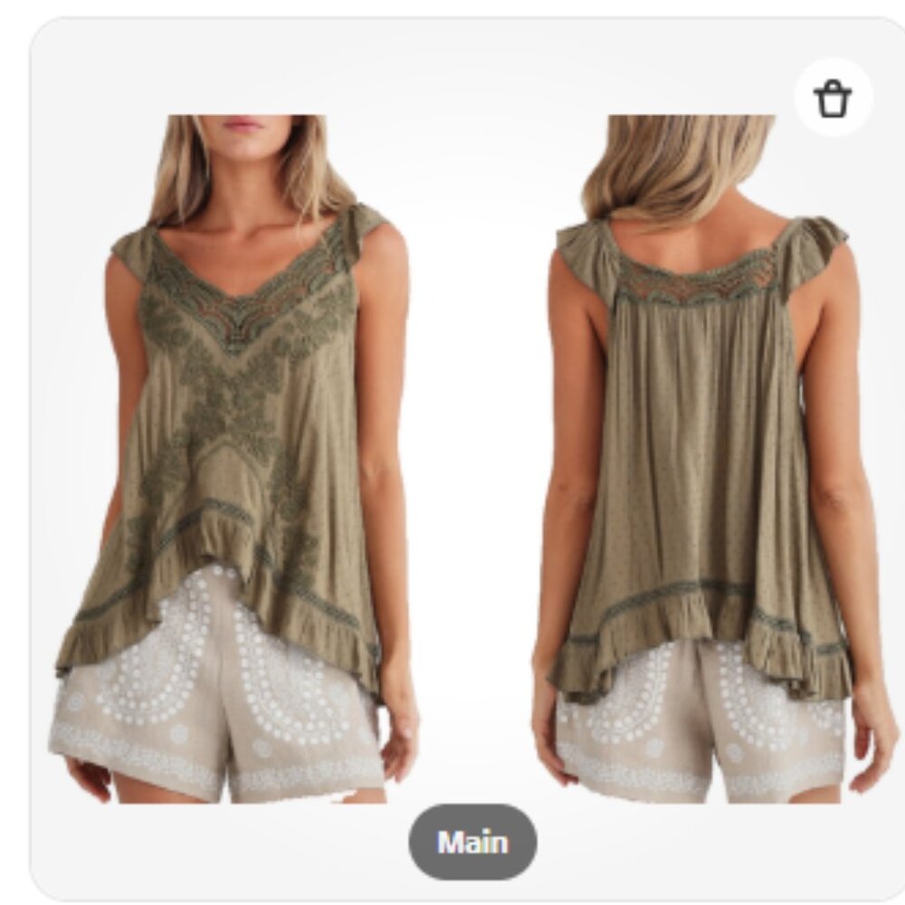 Talisman the Label Exhale Embroidered Camisole NWT SZ M